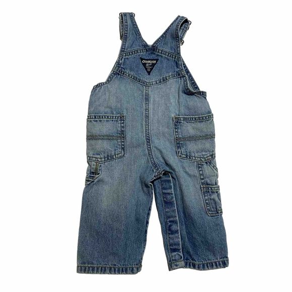 Osh Kosh B' Gosh Toddler Dakota Wash Overalls Blue Denim Embroidered - Picture 2 of 10